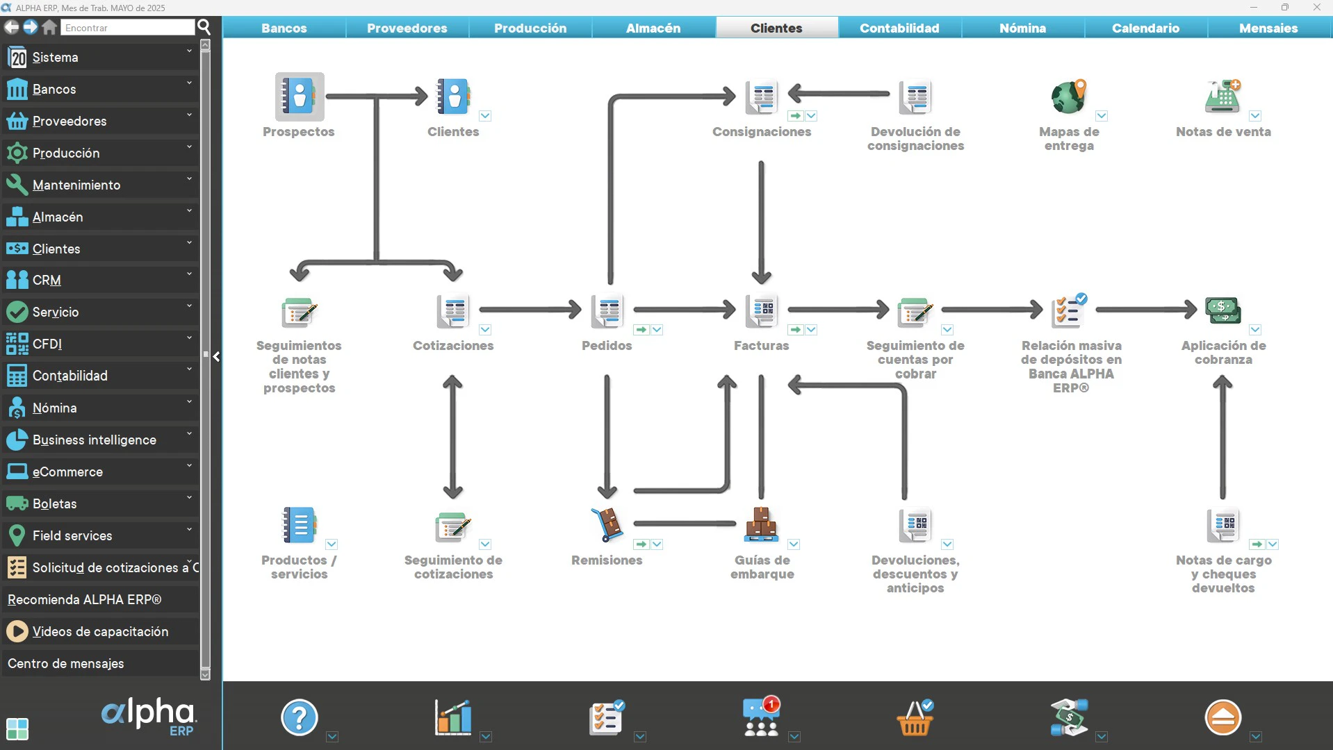 screenshot of ALPHA ERP